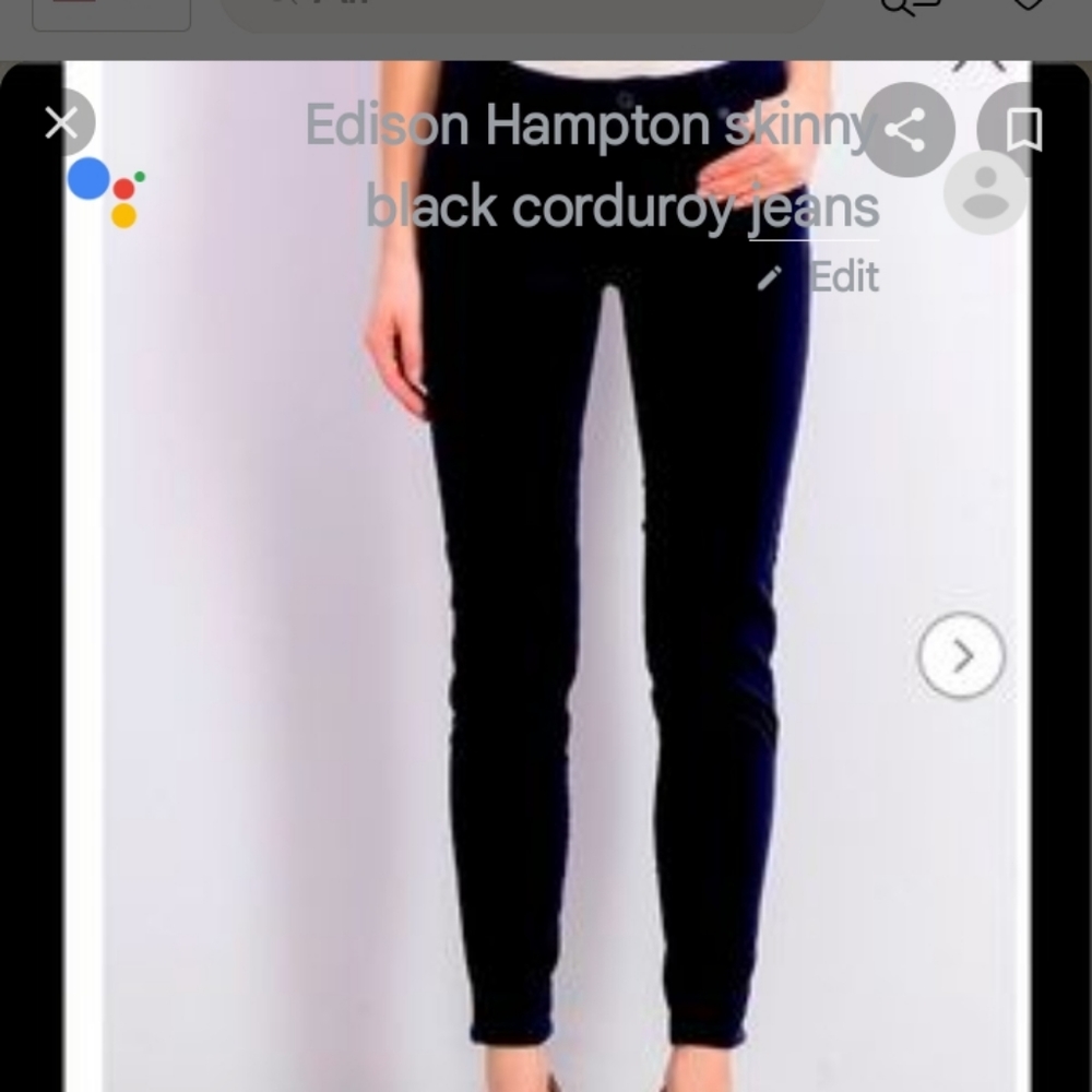EDYSON HAMPTON SKINNY CORDUROY PANT SIZE 27